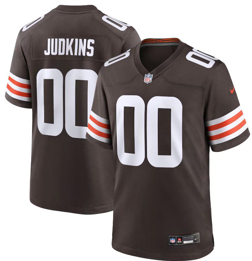 Men Cleveland Browns #00 Quinshon Judkins Brown Nike 2025 NFL Draft Game Jersey